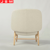 Modern Customized Home Office Bedroom Armchair Wooden Frame Beige White Arm Chair