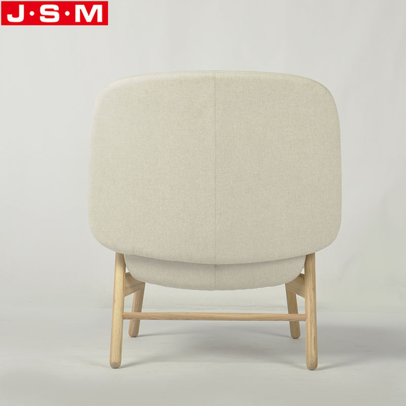 Modern Customized Home Office Bedroom Armchair Wooden Frame Beige White Arm Chair