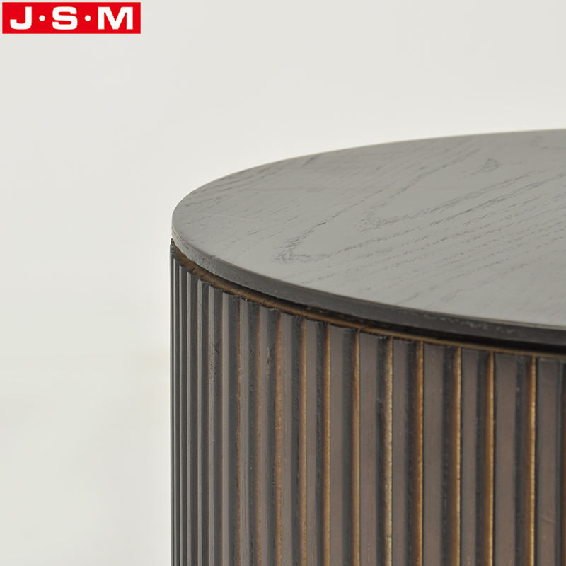 Modern Veneer Table Top Ash Timber Base Wooden Room Black Coffee Table