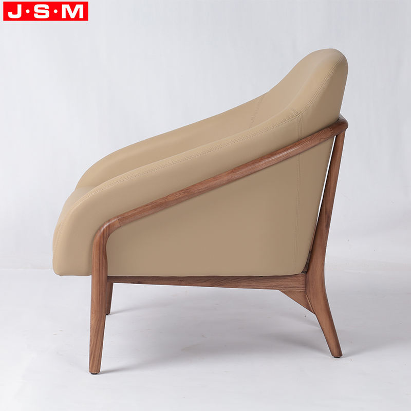 Office Leisure Accent Chair Wooden Frame Inside Dining Chair Fabric Leather Armchair