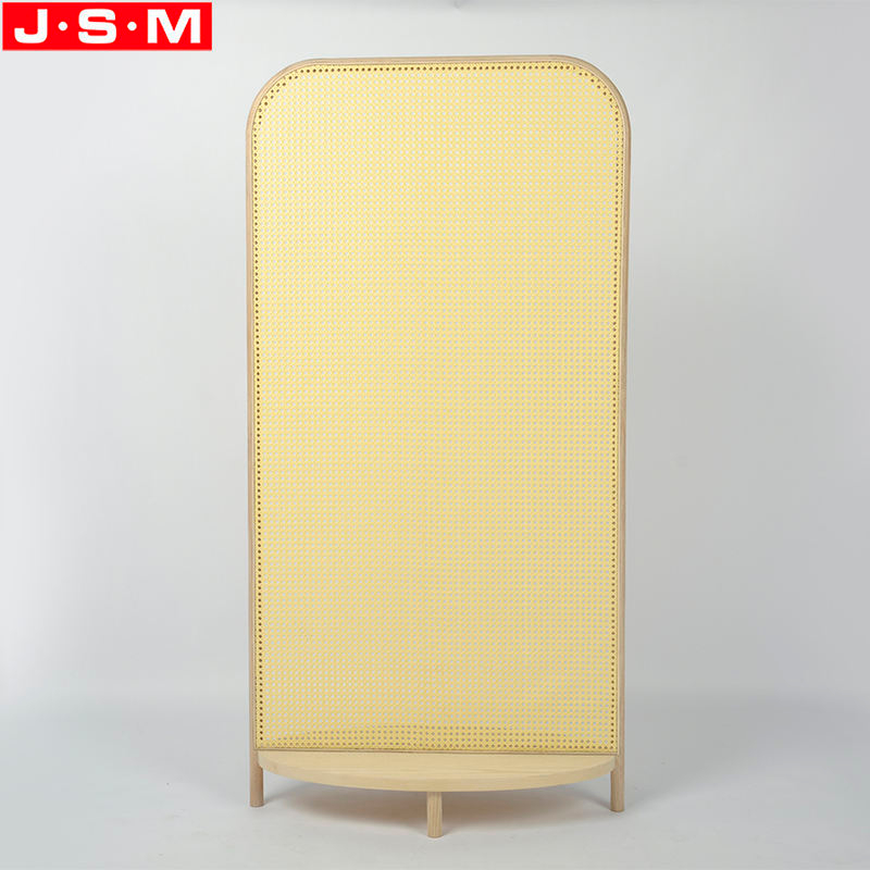 Wooden Plastic Rattan Back Living Room Floor Shelf For Bedroom And Office