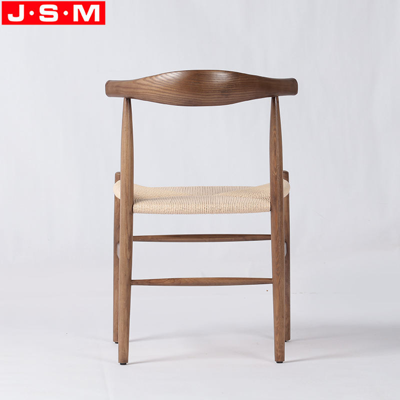 Vintage Paper Rope Seat Living Room Wooden Legs Restaurant Dining Chair