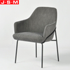 Italian Designs Kitchen Black Upholstered Legs Dining Chair With Arm Rest