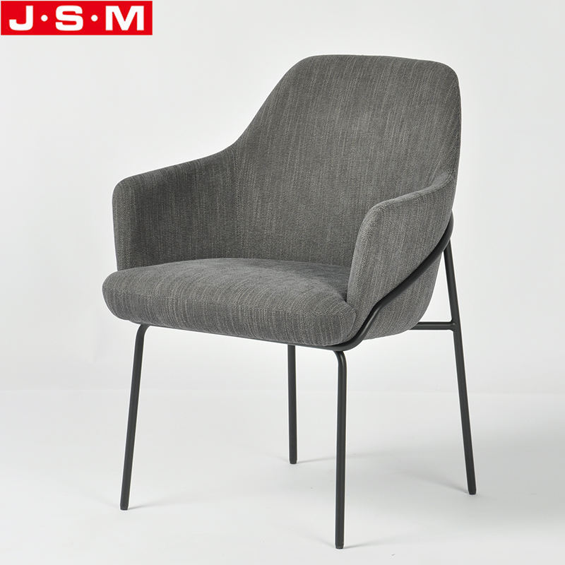 Italian Designs Kitchen Black Upholstered Legs Dining Chair With Arm Rest