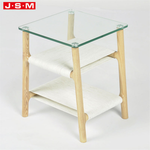 Luxury Outdoor Living Room Square Glass Tea Coffee Table With Storage