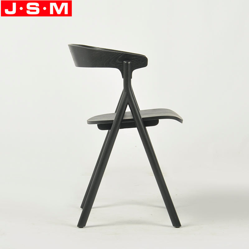 Home Furniture Coffee Restaurant Veneer Back And Seat Armchair Ash Timer Frame Dining Chair