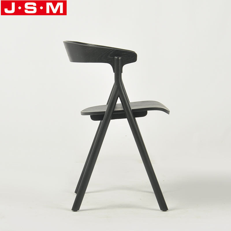 Home Furniture Coffee Restaurant Veneer Back And Seat Armchair Ash Timer Frame Dining Chair