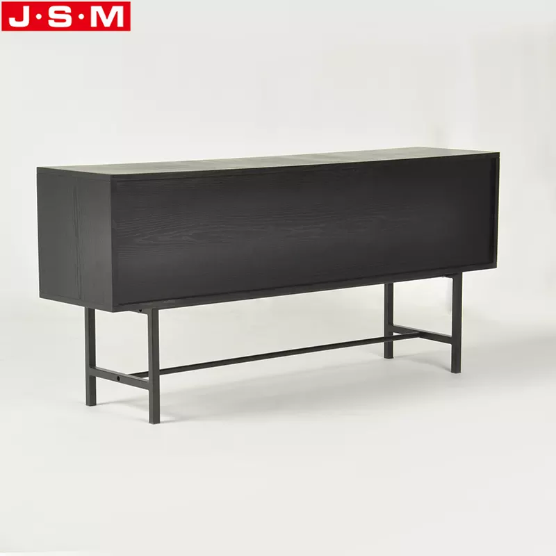 Hot Sale Metal Base Tempered Glass Decoration Living Room TV Cabinet With Sliding Door