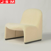 Creamy White Metal Frame Leisure Chair Modern Living Room Lounge Accent Chair