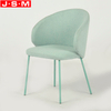Wooden Frame Dining Chair Upholstered Light Green Low Back Dining Chair