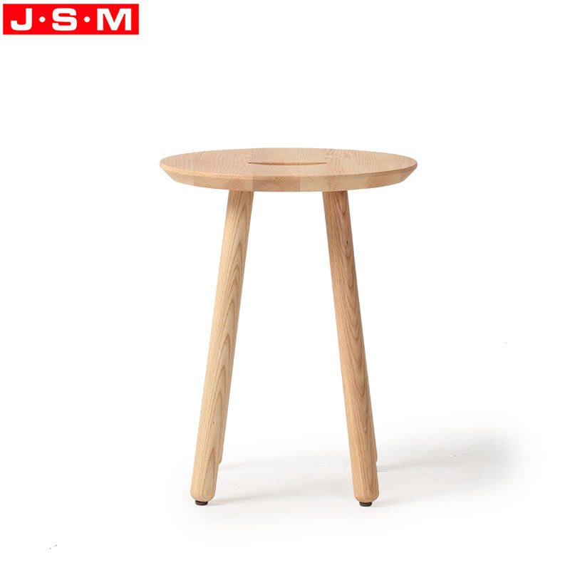 Living Room Modern Solid Wood Coffee Table Ash Wooden Round Side Table