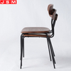 High Quality Stackable Iron Legs Dinning Room Wooden Back And Seat Restaurant Dinning Chair