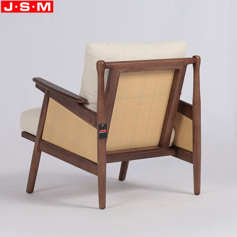 Popular Newest Household Ash Wood Armchair Fabric Upholstery Lounge Chair