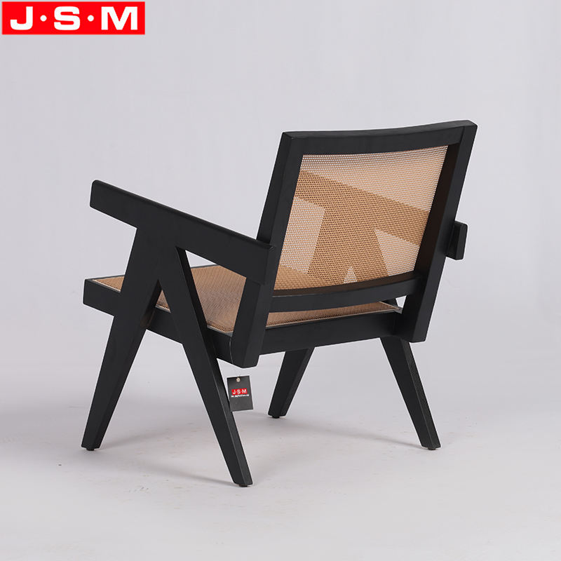 Elegant Rattan Back Seat Chairs Single Sitting Room Arm Chair Living Room Armchair