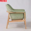 Factory Direct Sale Wooden Chair Green Timber Frame Fabric Armchair