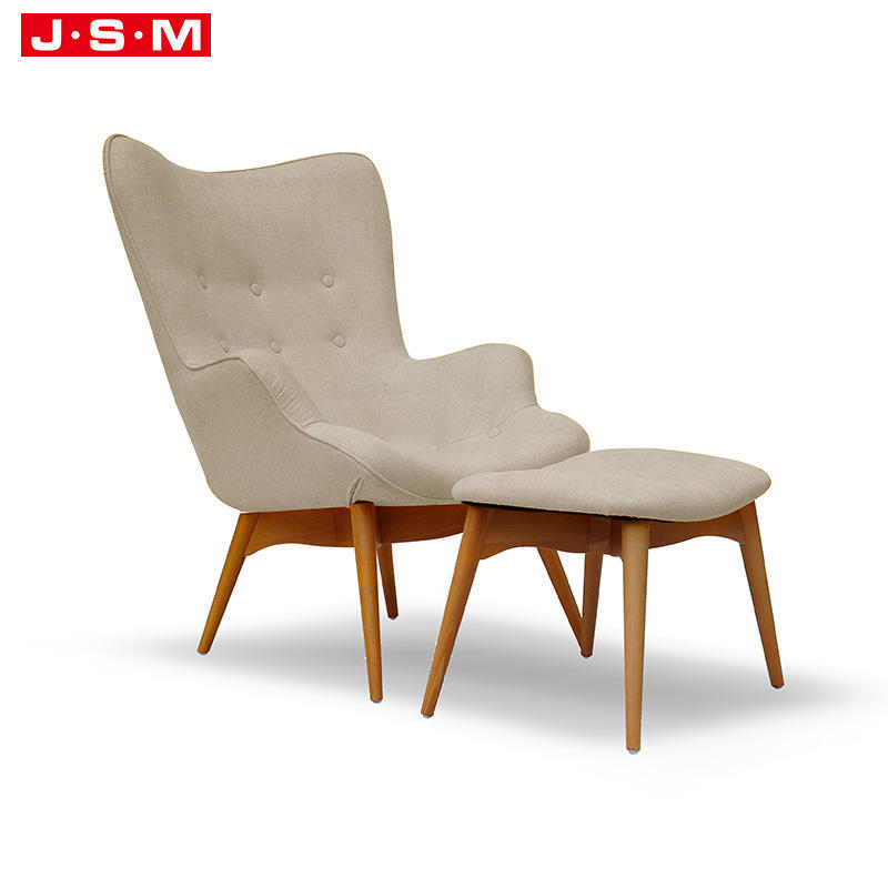 Grace Furniture Garden Wooden Legs Fabric Accent Chairs Furniture High Back Leisure Lounge Dining Armchair