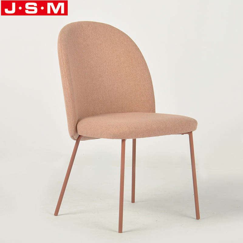 Contemporary Wooden Frame Pink Back Dining Chairs In Office Building