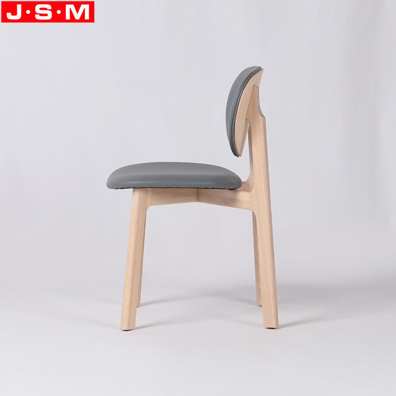 High Quality Comfortable Modern Design Ash Frame Indoor Hotel Cafe Fabric Upholstery Pu Dining Chair