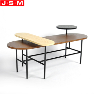 New Design Veneer Table Top Coffee Table Furniture Metal Base Coffee Shop Tea Table