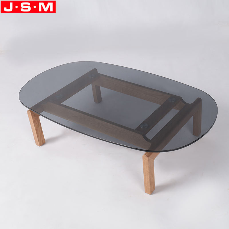 Professional Customized Home Furniture Living Room Tea Table Tempered Glass Top Tea Table