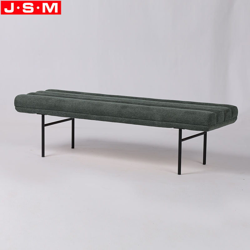 Professional Customized Fabric Pu Upholstery Living Room Bench Metal Frame Bench