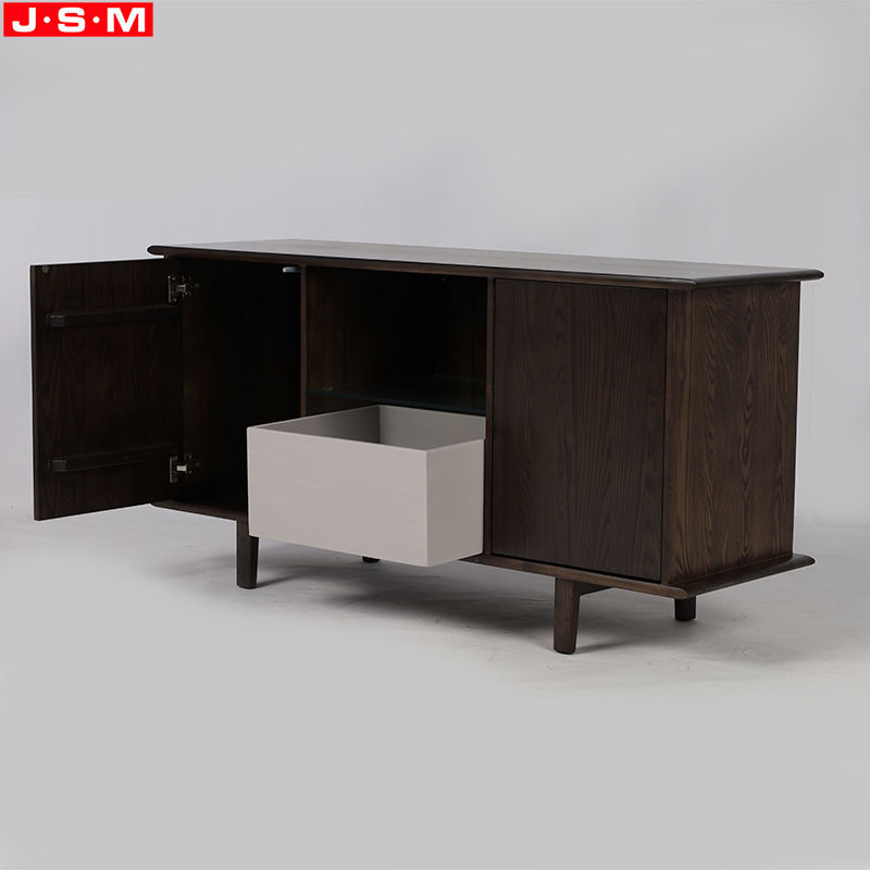 Modern Ash Timber Legs Home Veneer Carcase Wooden Panel Living Room TV Cabinet