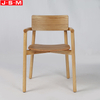 Wooden Outdoor Dining Chair Ash Timber Living Room Restaurant Chairs With Veneer Back