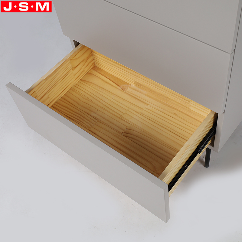 Three Drawers Wood White Living Room Cabinet