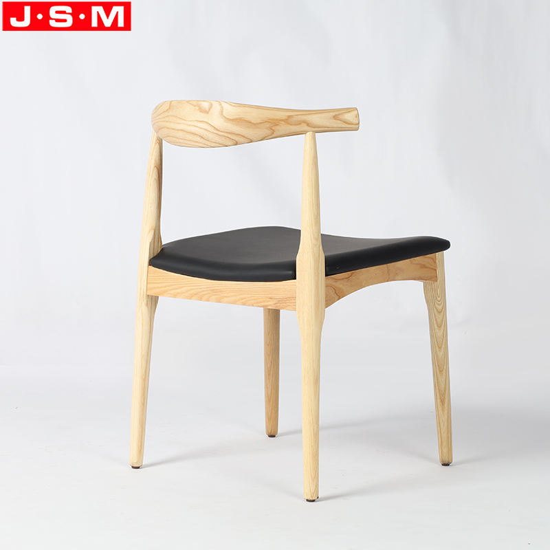 Home Furniture Fabric Cushion Seat Ash Timber Base Dining Chair