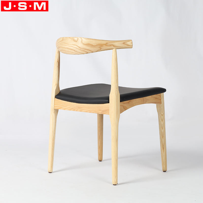 Home Furniture Fabric Cushion Seat Ash Timber Base Dining Chair