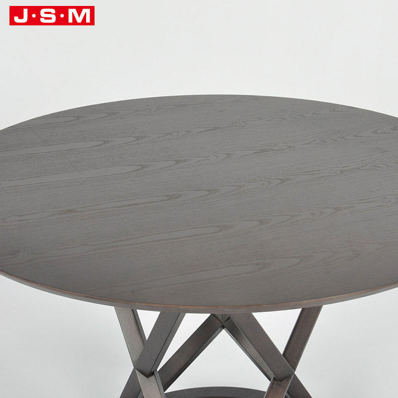Natural Wooden Restaurant Kitchen Round Classic Indoor Black Room Garden Dining Table 6 Seater