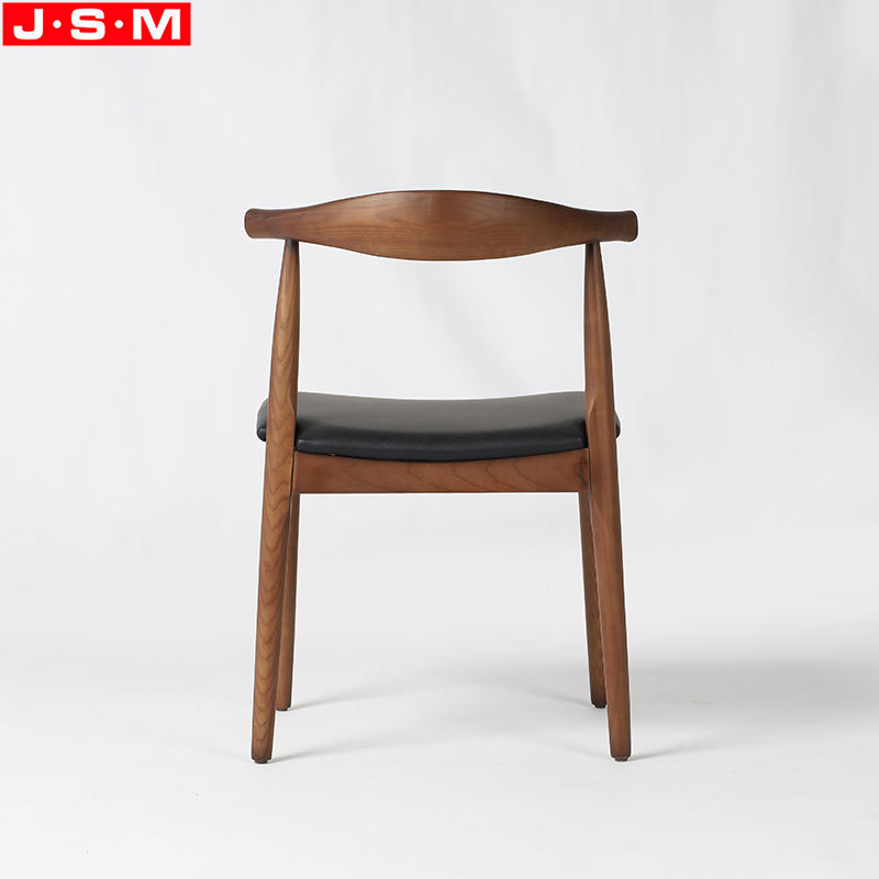 Nordic Style Black Cushion Foam And Fabric Seat Wood Dining Chairs
