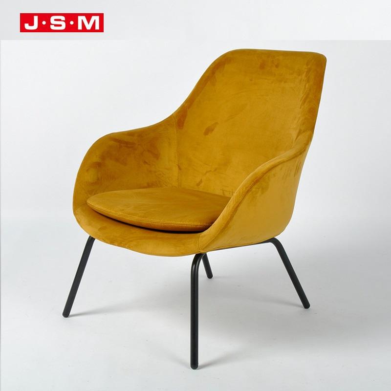 Nordic Leisure Indoor Fabric Velvet Single Metal Restaurant Furniture Dining Chair