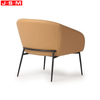 Nordic Fabric PU Upholstery Yellow Color Accent Chair For Living Room Armchair With Metal Legs