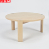 Small Veneer Table Top Wooden Round Coffee Table Buff Tea Table