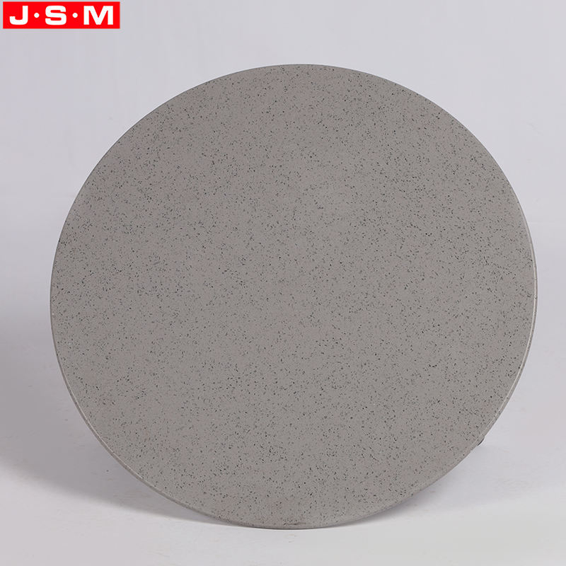 Modern Round Black Wood Leg Side Coffee Table Stone Top Tea Table