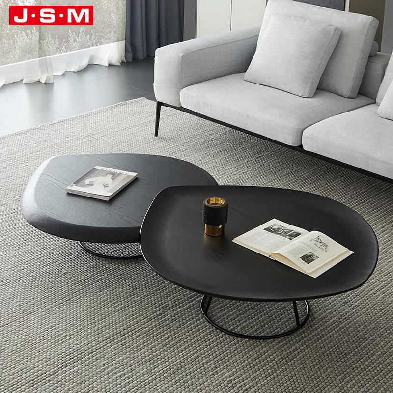 Wholesale Modern Design Black Wooden Coffee Table Round Coffee Table