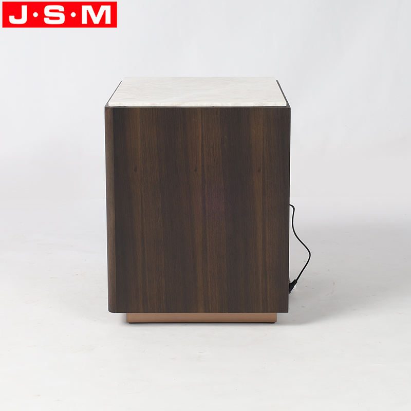 Sensor Function Veneer Carcase Nightstand Rock Slab Table Top Wireless Charging Bedside
