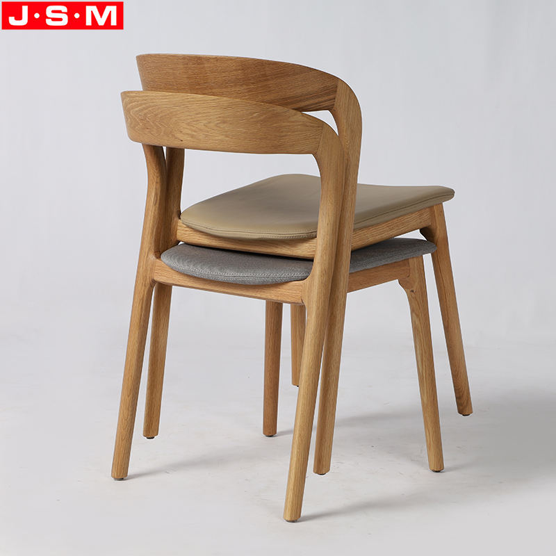 Nordic French Wooden Restaurant Chair European Dining Cushion Seat Dinning Chair