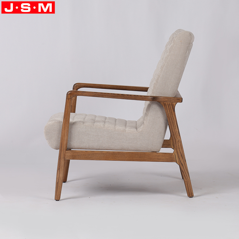 Wooden Legs White Armchair
