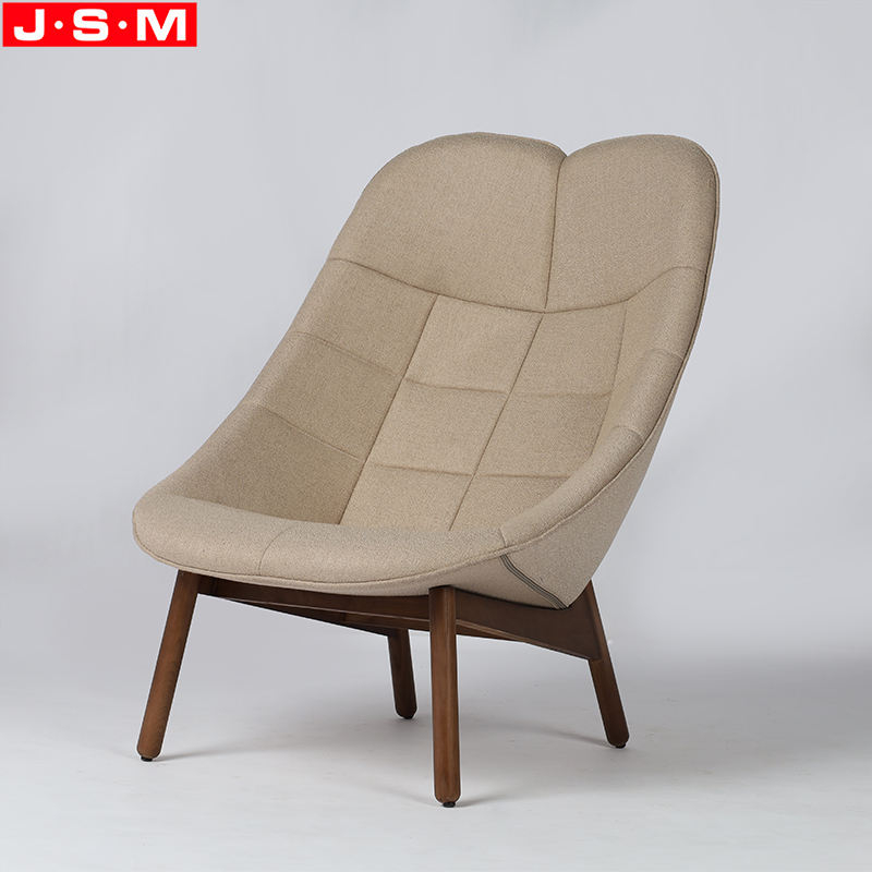 Wooden Base Comfortable Molded Foam Leisure Chair Living Room High Back Armchair