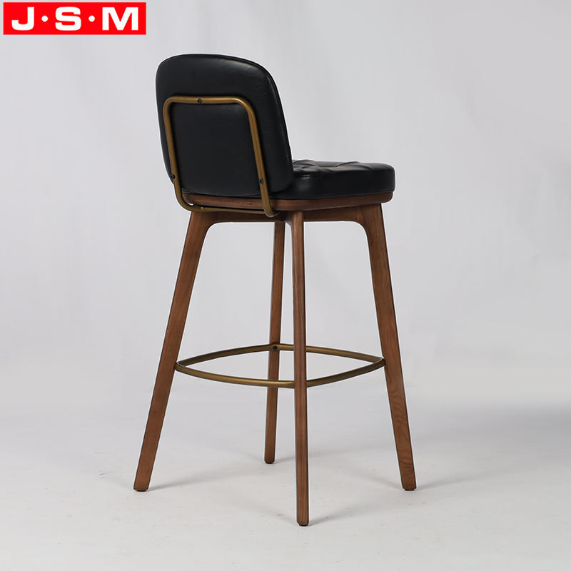 Counter Stools Kitchen Cushion Seat Timber High Back Kitchen Bar Stool Chairs For Restaurants