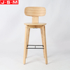 China Supplier Hotel 75cm Seat High Ash Timber Wooden Bar Stool Chair