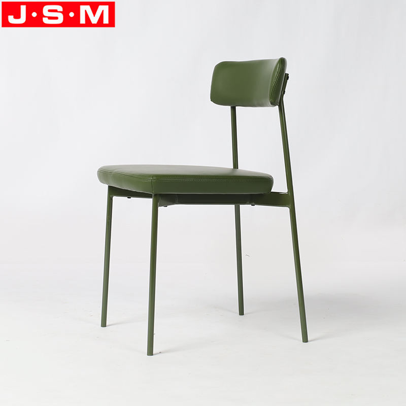 Modern Design Fabric Upholstered Seat Dining Chairs With Metal Legs