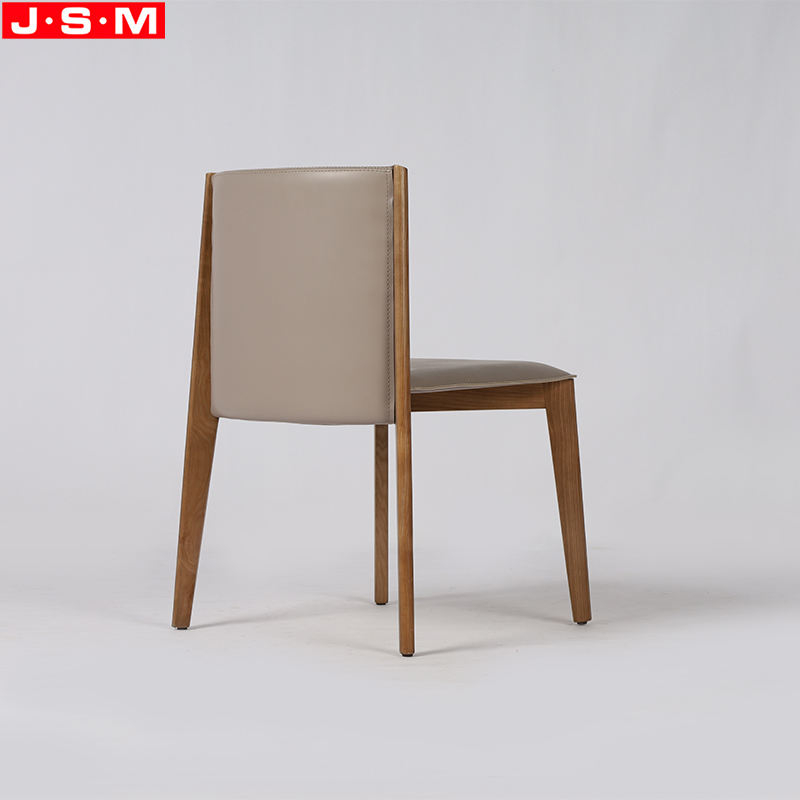 Nordic Modern Foam And Fabric Cushion Wood Dining Chair Single Wooden Dining Chair
