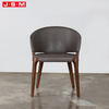 European Style Dining Leather Chair Home High Back Dining Chair With Wooden Legs
