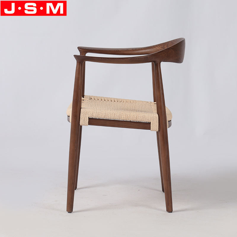 Wholesale Paper Rope Woven Wood Dining Chairs Restaurant Dining Chair