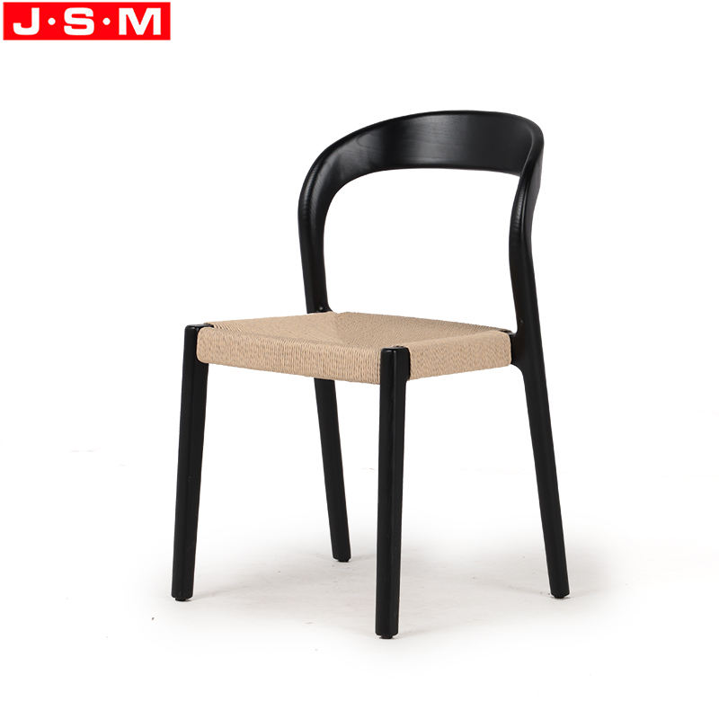 Modern Cheap Wood Chair High Quality Dining Chair Rope Woven Seat And Solid Wood Restaurant Chair