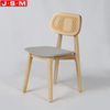Restaurant Home Furniture Plastic Rattan Back Dining Chair With Ash Timber Frame
