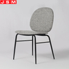 Gray Restaurant Metal Upholstered Modern Home Furniture Dining Chair With Cushion Seat